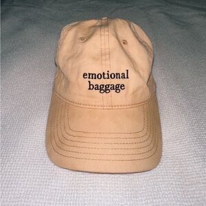 PacSun Embroidered Emotional Baggage Tan Hat